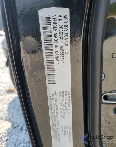 2021 Dodge Charger Srt Hellcat from USA, damaged, VIN 2C3CDXL95MH563717